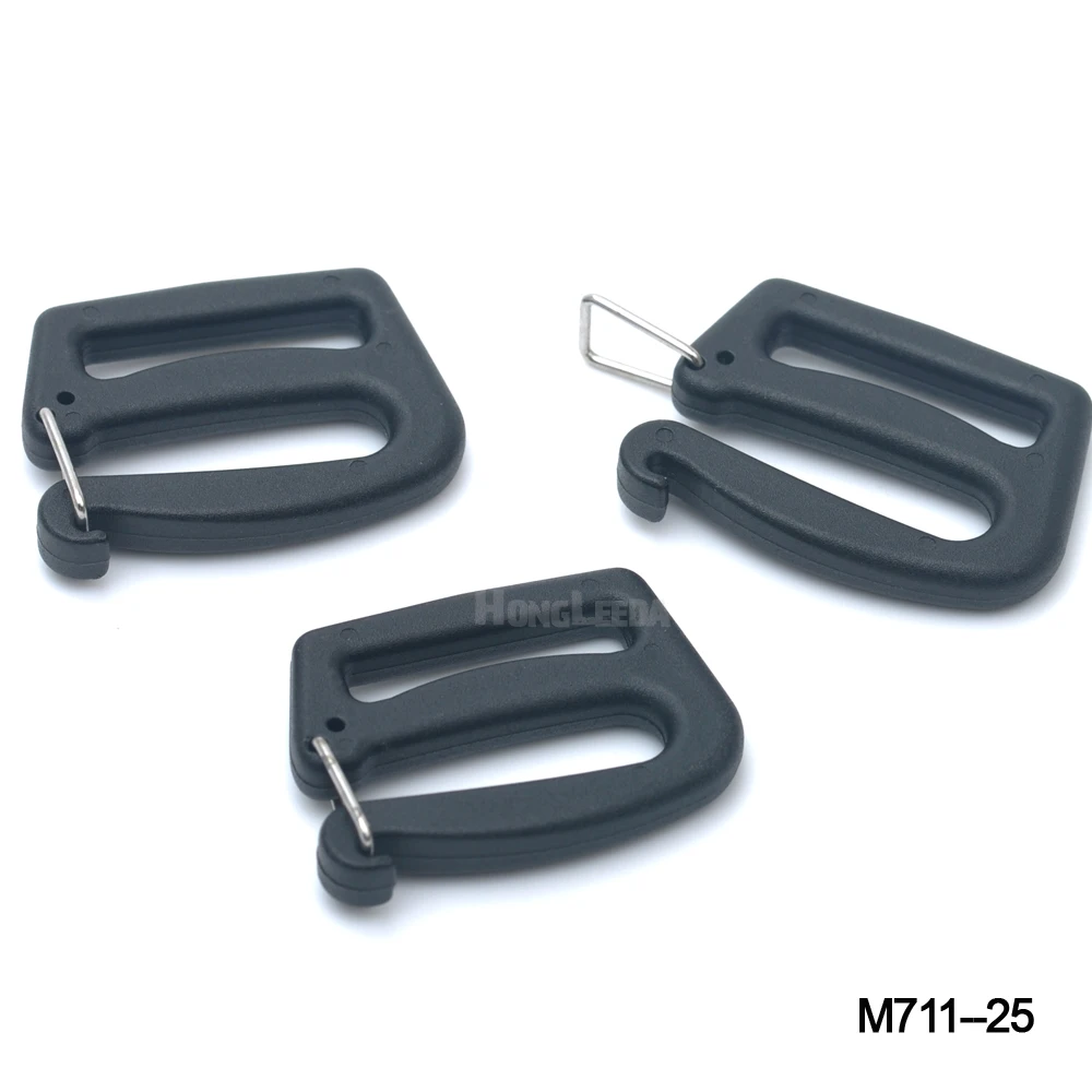 20buc/lot 25mm 1 inch negru plastic POM slider dreptunghi catarama reglabil cataramă de metal clip rucsac curele chingi M711-25 2