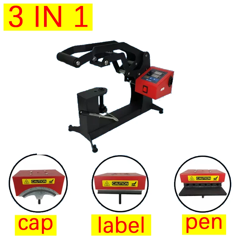 3 in 1 Digital, Afișaj Dublu Pen Mașină de Imprimare Capac de Căldură de Presă Mașină 15x15CM Logo-ul DIY Sublimare Mașină de Imprimantă de Etichete 2