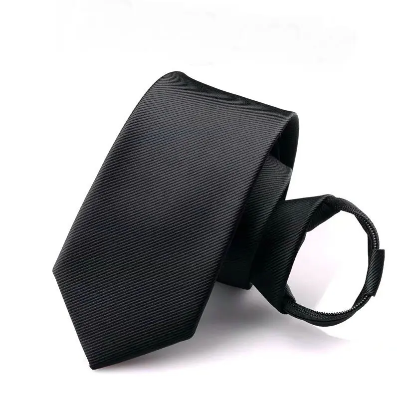 48*6 Cm Barbati Cravata de Afaceri de Rochie Formale Purta Dungi de Culori Solide cu Fermoar Cravata en-Gros Cadouri pentru Barbati Slim Skinny Tie 2
