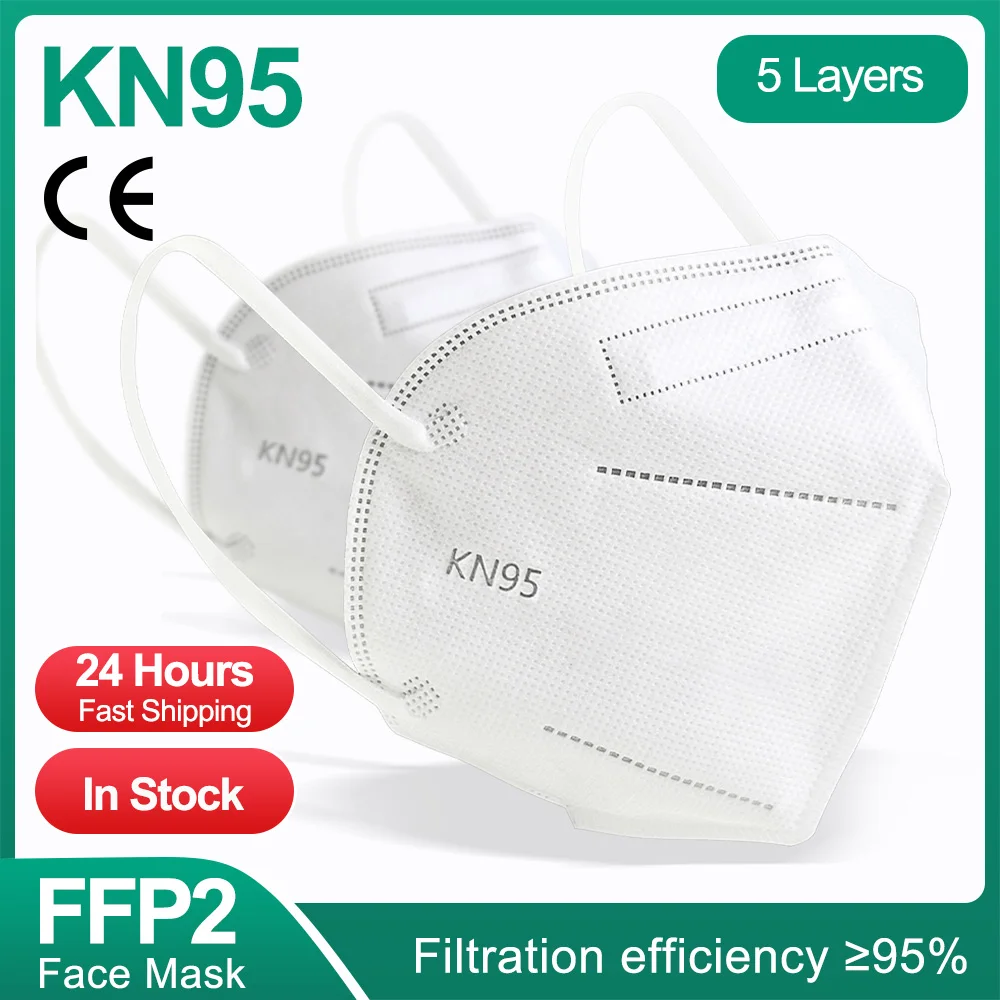 5-100BUC KN95 Măști ffp2mask 5 Straturi Gura Masca Reutilizabile KN95 Respirator ffp3mask FFP3 de Protecție Față Mascarillas Masken CE 2
