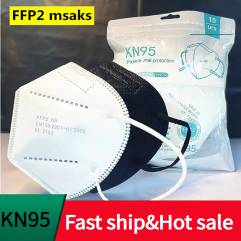 5 Straturi FFP2 MASCA Adult Albastru KN95 Tesatura Masca Mascarillas de Protecție Gura Masca de Fata KN95 Filtru de aparat de Respirat Albastru Masque KN95 2