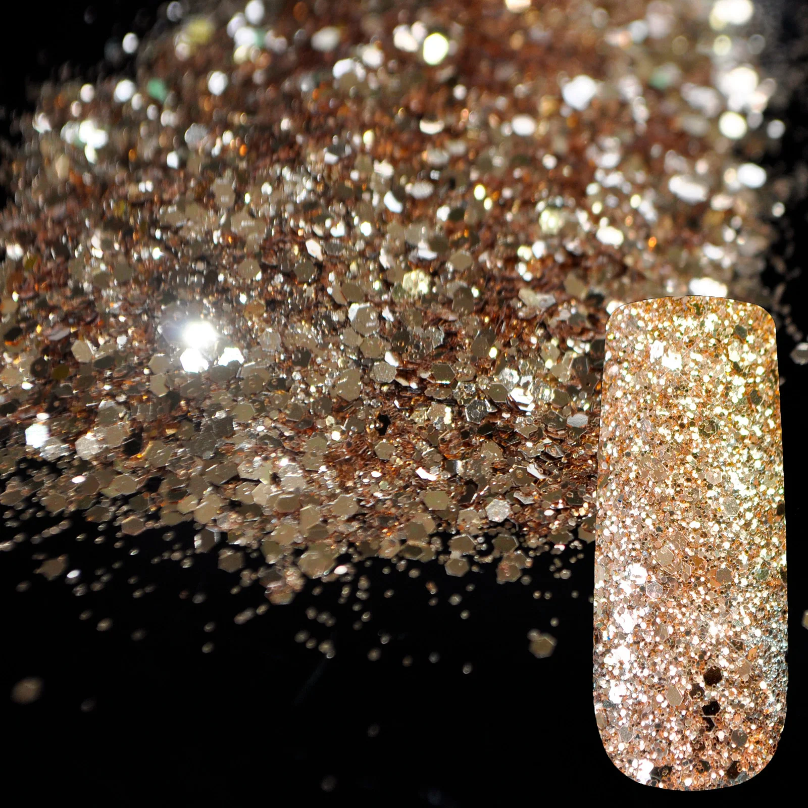 500g/sac Nail Art Glitter Pulbere de Sclipici Auriu Amestecat Paiete Hexagonale Orbitor de Unghii Sclipici Pulbere DIY Unghii Decor Instrument 273 2