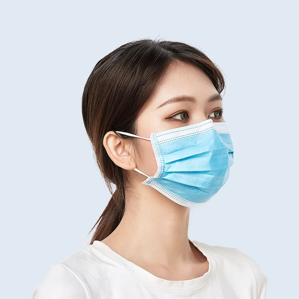 50Pcs Clema Masca de Unică folosință Nonwove 3 Straturi Straturi Mască cu Filtru gura mască filtru de siguranță Respirabil praf mască de Protecție 2