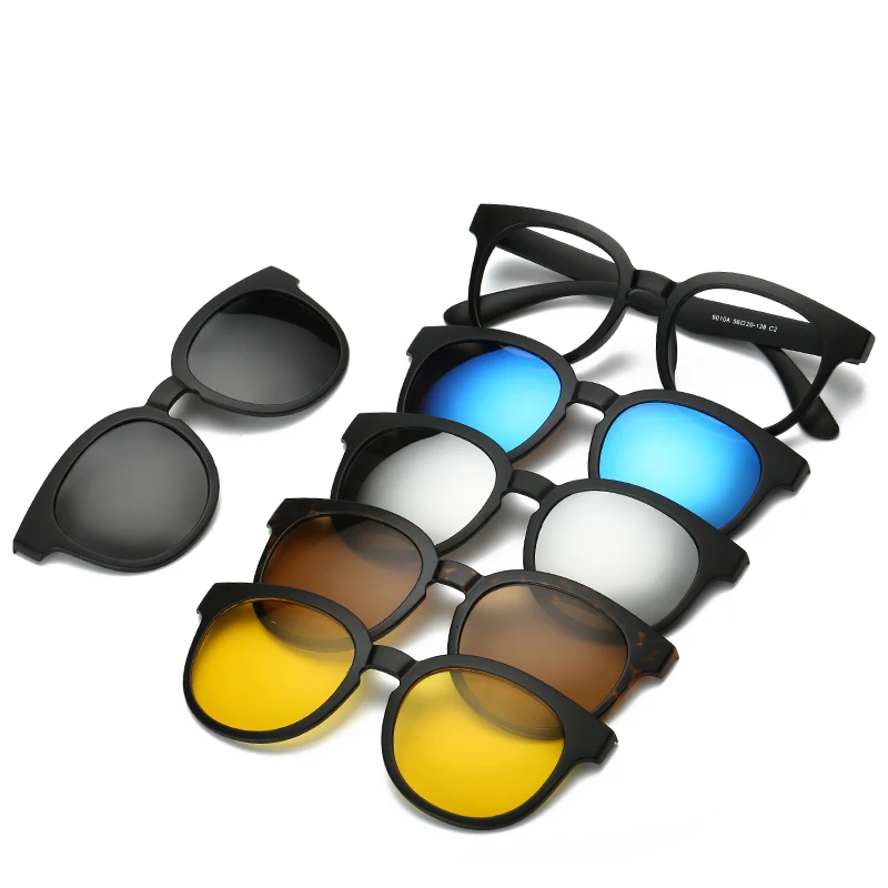 6 În 1 Personalizat Barbati Femei Polarizate Optice, Magnetice, ochelari de Soare Clip Magnet Clip pe ochelari de Soare Polaroid Clip pe Ochelari de Soare Rama 2
