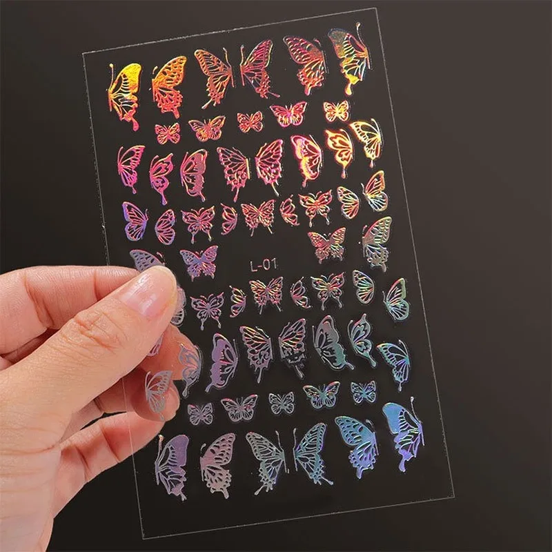 8pcs/12pcs Culoare Mixt Simulare Fluture Autocolante Unghiilor Luminos Unghii Fluture Set de Autocolant de Unghii Stralucitoare Designer Aplicatiile 2