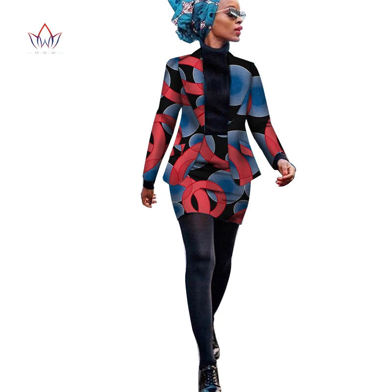 Africa Stil de Femeile din Africa de Îmbrăcăminte Set de Două Piese Costum Rochie pentru Femei Bluze Jacheta andSkirt Bazin Riche Îmbrăcăminte WY3929 2