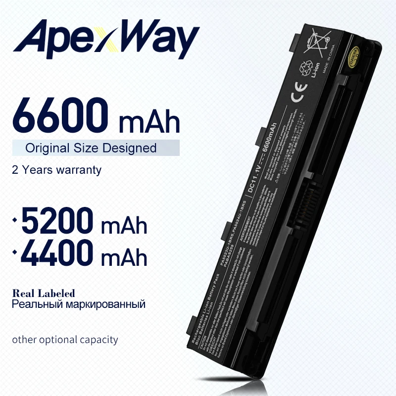 ApexWay 6 celule Baterie PA5023U-1BRS PA5024U-1BRS PA5025U-1BRS Pentru Toshiba Satellite C50 C800 C805 C840 C845 C850 C855 C870 C875 2