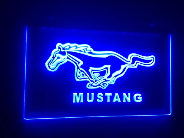 B37 Mustang logo-ul de bere bar, pub, club 3d semne de LED-uri Lumina de Neon Semn 2