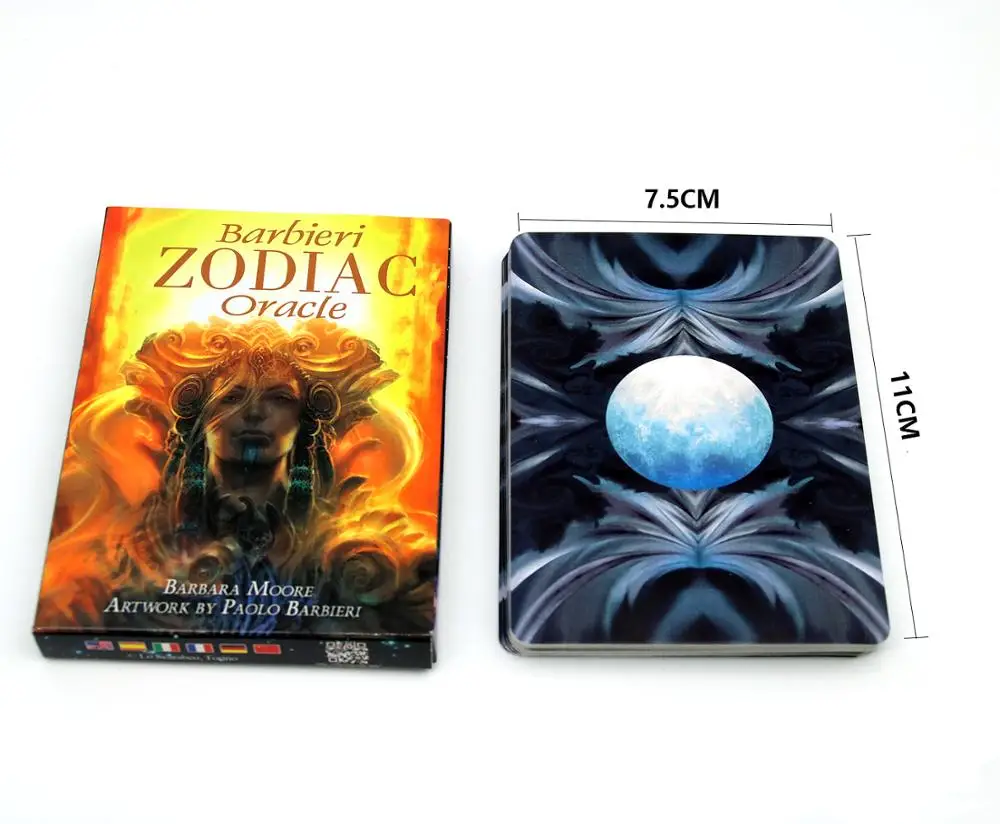 Barbieri Zodiac Carti Oracol, Tarot Kit Punte Cărți de Astrologie Set Divinație Cinci limbi engleză spaniolă franceză italiană germană 2