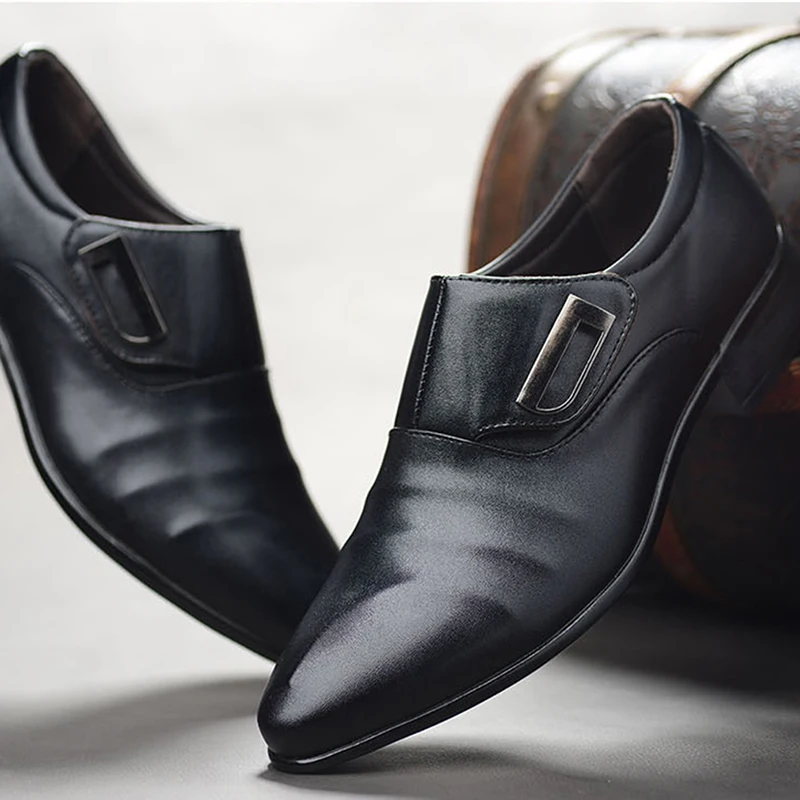 Clasic pentru Bărbați Pantofi Rochie de Moda Elegant Pantofi eleganți Bărbați Aluneca Pe Birou de Bază Pantofi Pentru Barbati Black 2