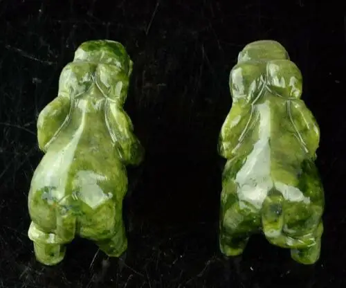 Colectie Deosebita Chineză Naturale Jad Verde Sculptură Animal Elefanți Longevitate De Bun Augur Statuie O Pereche 2
