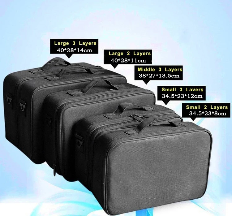 De înaltă Calitate Profesională Gol sac de Cosmetice Femei de Călătorie Capacitate Mare de Stocare de caz introduce instrumentul cutie Make up Bag Valize 2
