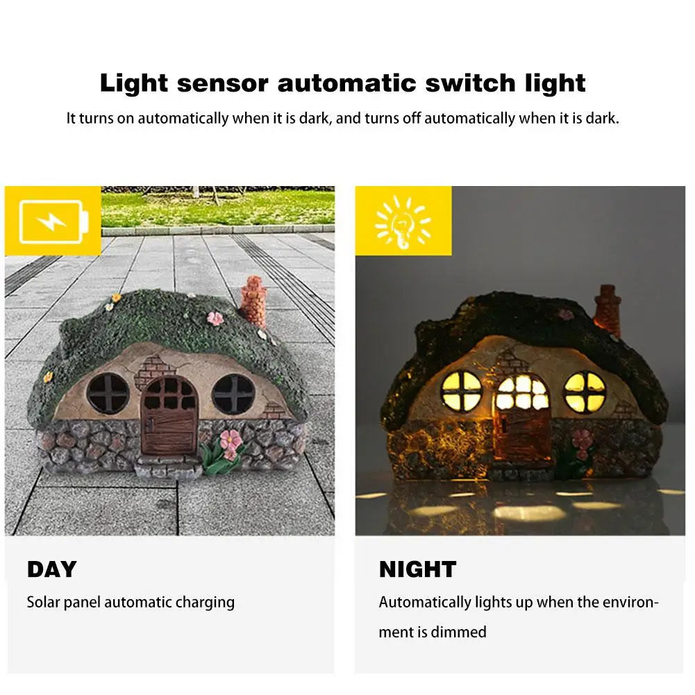 DUS Solar Fairy Casa Lumina Anti-coroziune Solare Alimentat Cale de Lumini Decorative în aer liber Gazon Yard Lampă De Grădină Terasă 2