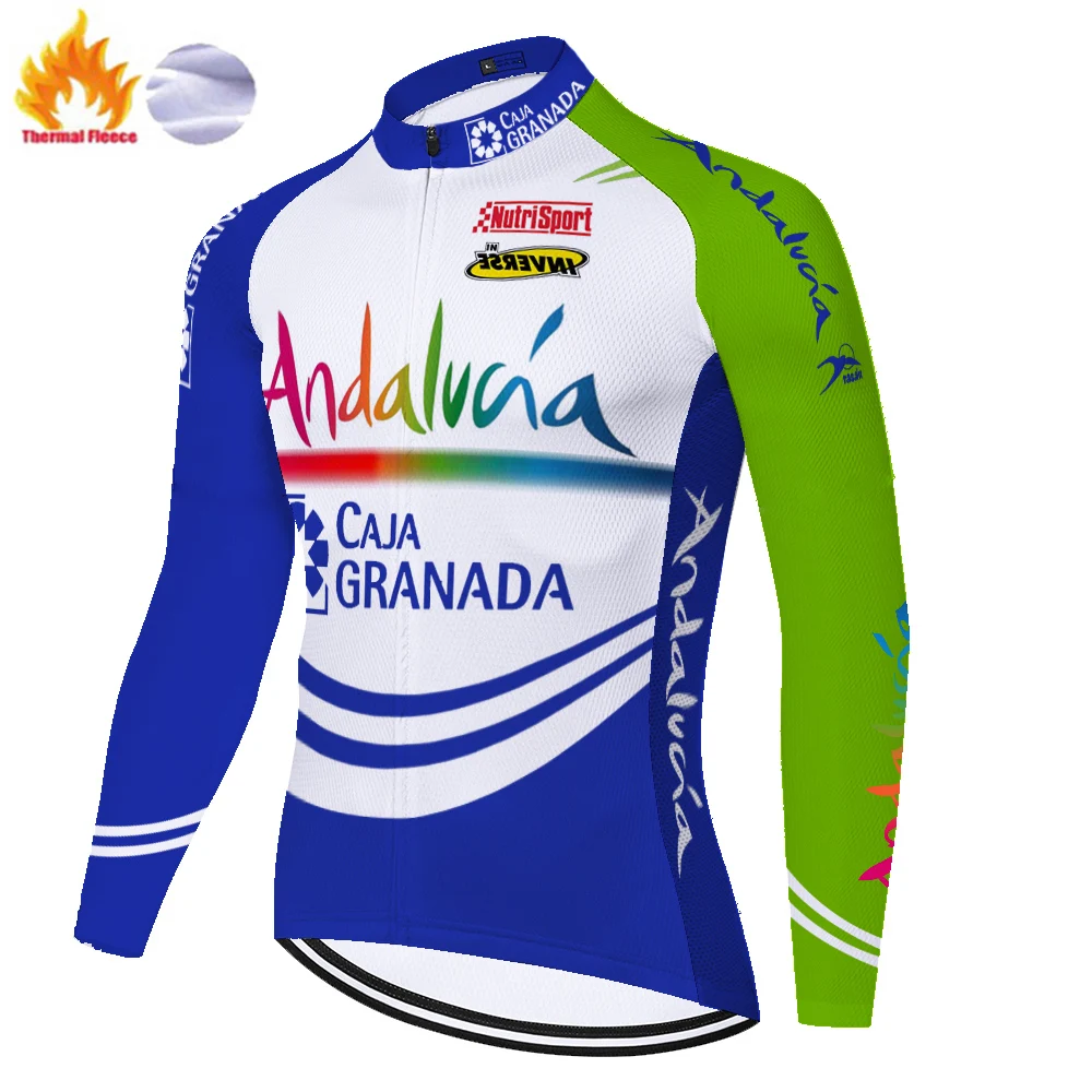 Echipa ANDALUCIA ciclism jersey 2020 Termică Iarna Fleece camisa de ciclismo bicicleta jersey equipamento ciclismo homem 2