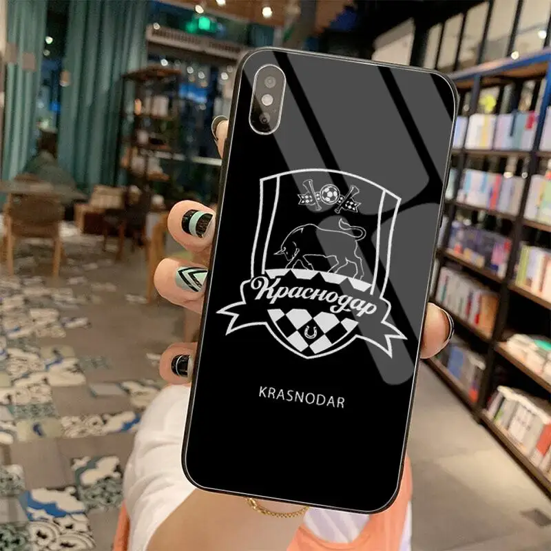 Echipa de fotbal FC Krasnodar Telefonul negru Capac Caz Hull Sticla Temperata Pentru iPhone 11 XR Pro XS MAX 8 X 7 6S 6 Plus SE 2020 caz 2