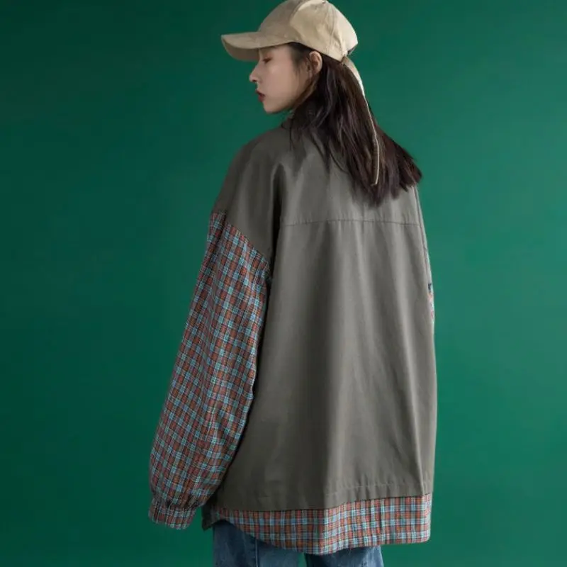 Femei jachete Casual, Simplu Plus Dimensiune Sacou 2XL Liber Canadiană Mozaic coreeană Stil Harajuku Streetwear la Modă pentru Femei Haina 2