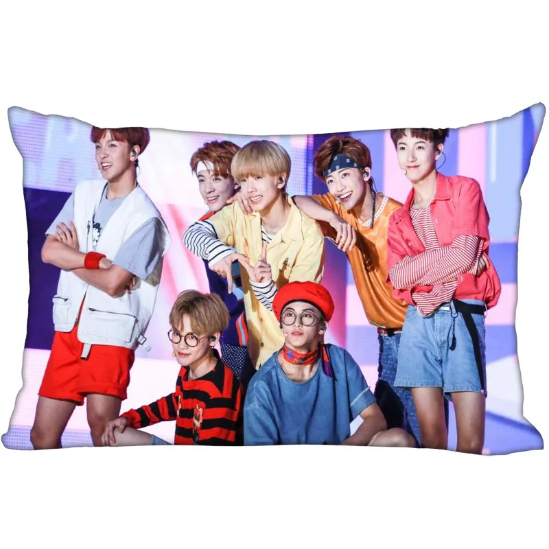 Fierbinte Coreea-Pop Personalizate NCT Satin Perna 35x45cm (o parte) Tipărite cu Fermoar Mătase PillowCover Logo-ul Personalizat cadou 2