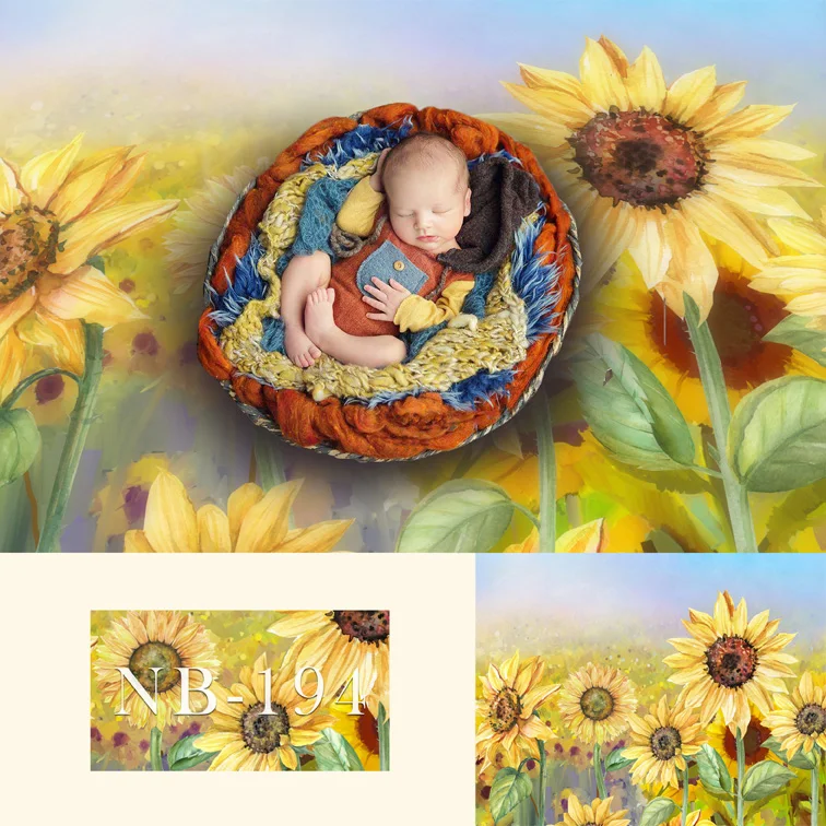 Floare trandafir backdorp pentru fotografie floral pictură în ulei nou-nascuti, copii, fotografie portret, fotografie de fundal studio de floarea-soarelui 2