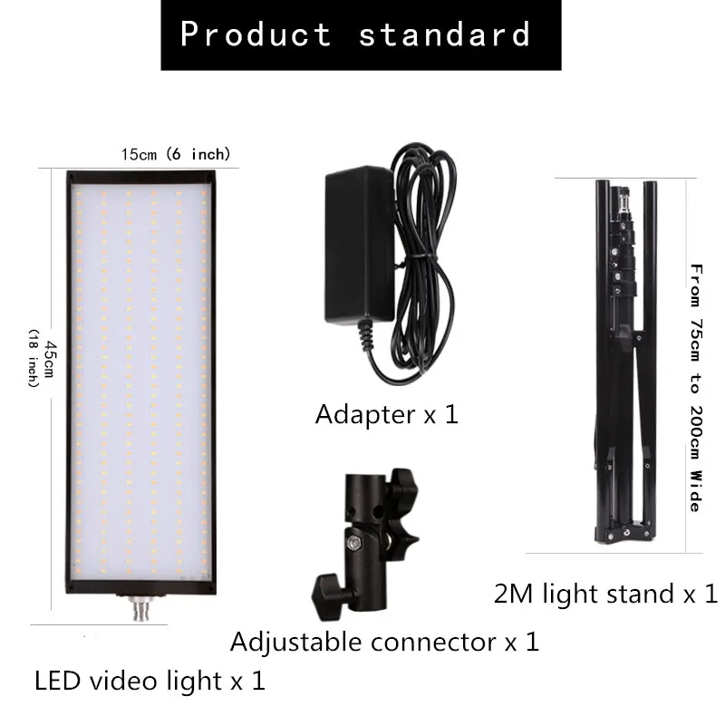 GSKAIWEN 60W LED-uri de Fotografie de Studio Kit de Iluminat Video Panou de Lumină Lumina Reglabila cu Stand Trepied pentru Portret Produs Trage 2