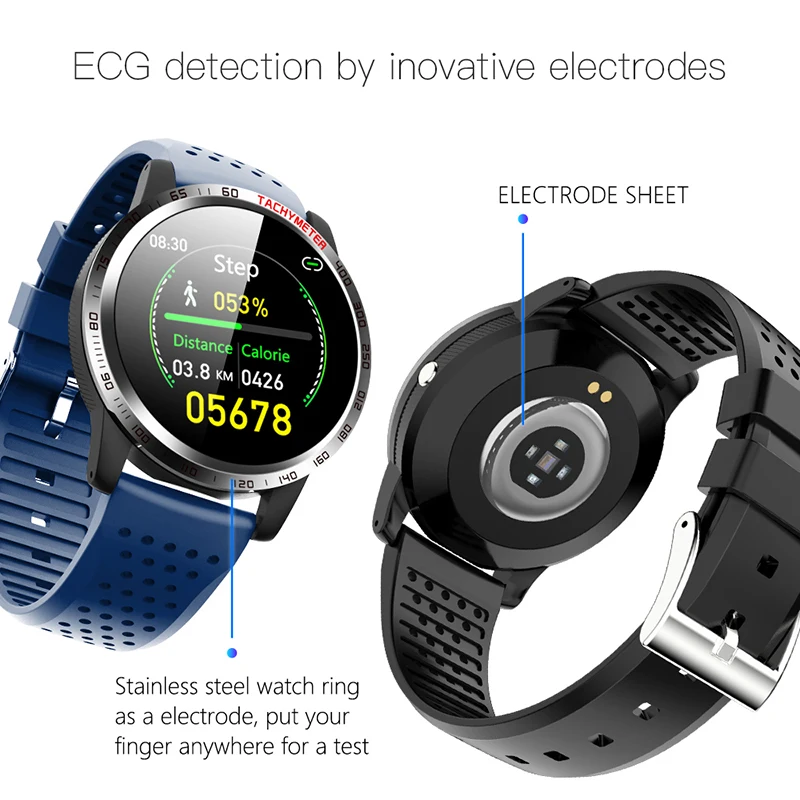 Inteligent ceas android bărbați impermeabil sânge presiunea de oxigen monitorizare ECG exercițiu memento apel Tracker de Fitness smartwatch 2