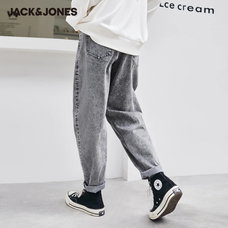 JackJones Barbati Vrac se Potrivi Culoare Pură Dificultate Spălat Casual Streetwear Blugi| 220332119 2
