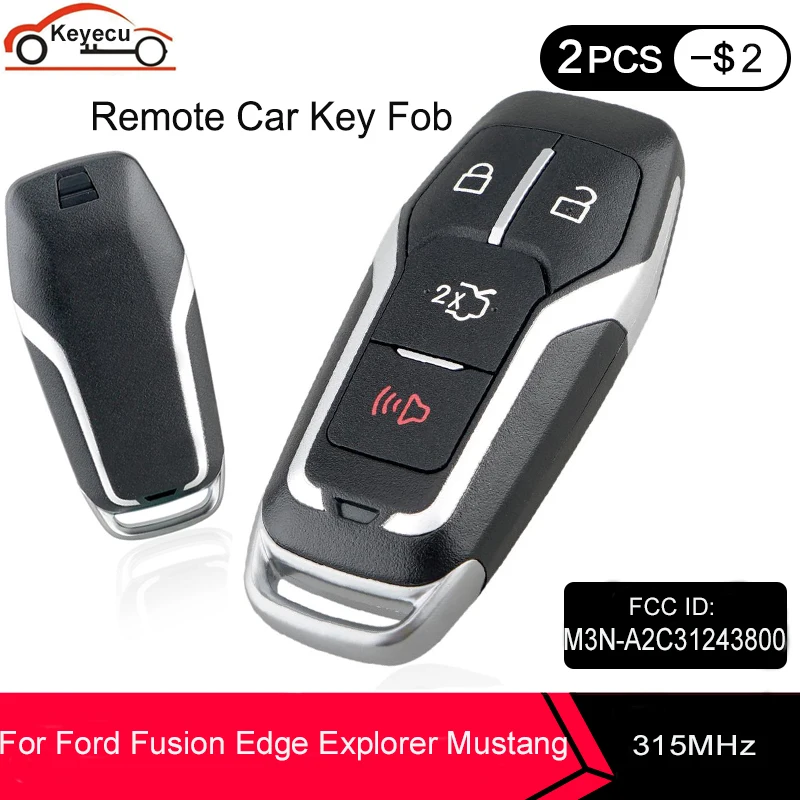 KEYECU 4 Butonul Smart Remote Key CERE 315MHz HITAG PRO/49 Pentru Ford Fusion, Explorer Marginea Mustang 2016 2017 M3N-A2C31243800 2