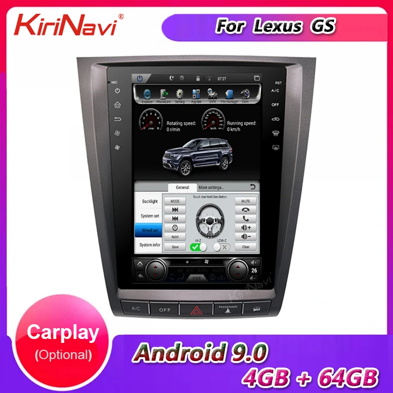 KiriNavi 1 Din Android 9.0 Auto Radio Auto Navigator Gps Pentru Lexus GS GS300 GS350 GS400 GS430 GS460 Masina Dvd Player Multimedia 4G 2