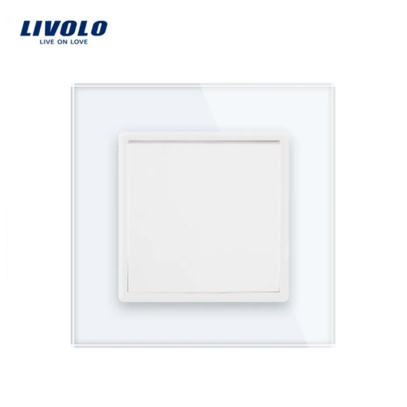 Livolo standard UE ,Priză de Perete,Lux, Cristal Alb Panou de Sticlă, 1 banda 1 Modul Comutator Buton, VL-C7K1-11 2