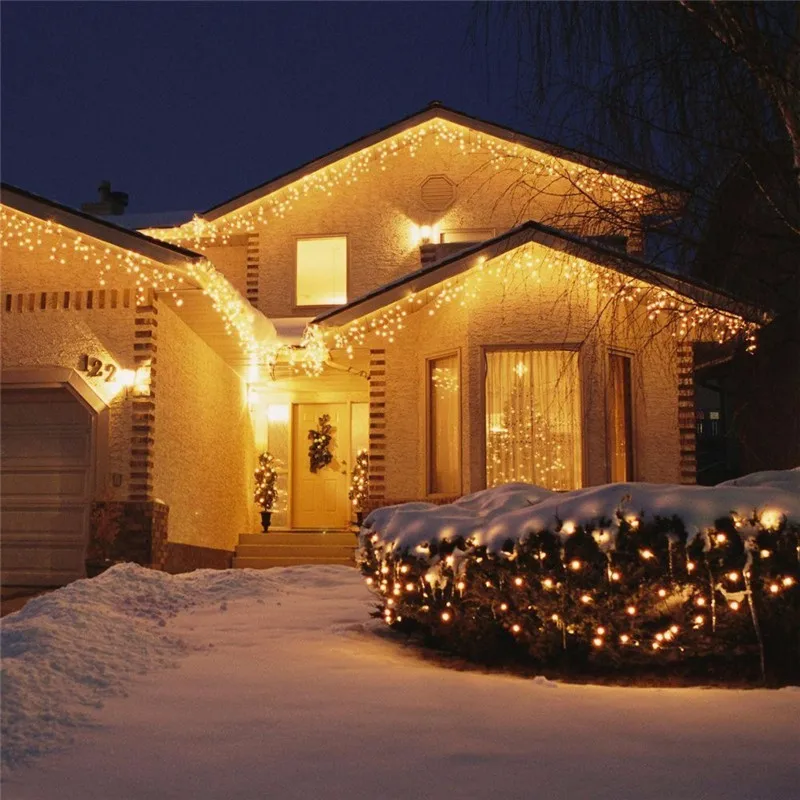 Luminile de crăciun de Decorare în aer liber 5m Ofili de 0,4-0,6 m Led-uri Cortina Sloi de gheață Șir de Lumini de Gradina Xmas Party Lumini Decorative 2