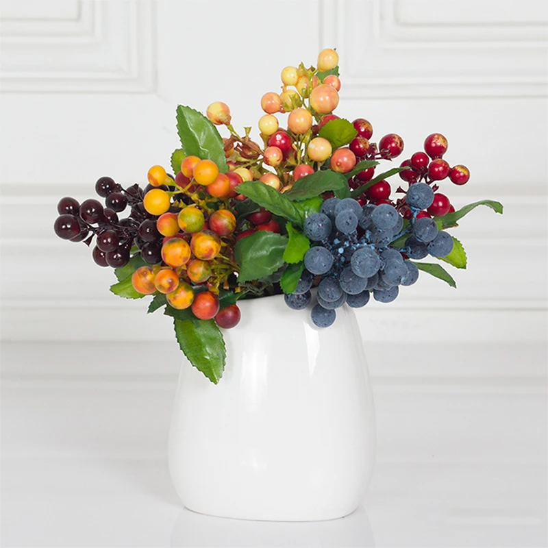 Mini 2 sucursala spuma artificiale mici fructe de padure, flori de simulare fructe de elemente de recuzită, decor de Crăciun DIY Design flori 11pcs 2