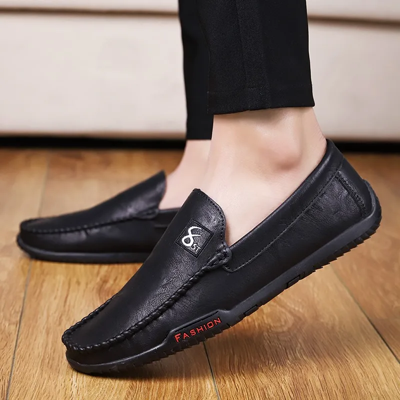 Mocasini de piele Barbati Pantofi de Brand de Lux 2021 Casual Slip on Apartamente Formale Om Mocasini italiană Maro Negru de sex Masculin de Conducere Pantofi 2