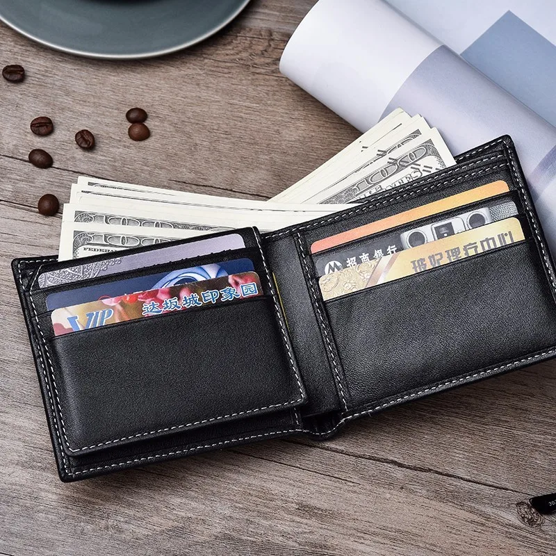 Moda RFID blocking Fibra de Carbon barbati portofele din piele scurte de sex masculin ID titularul cardului de credit, portofel, buzunar, geanta 2