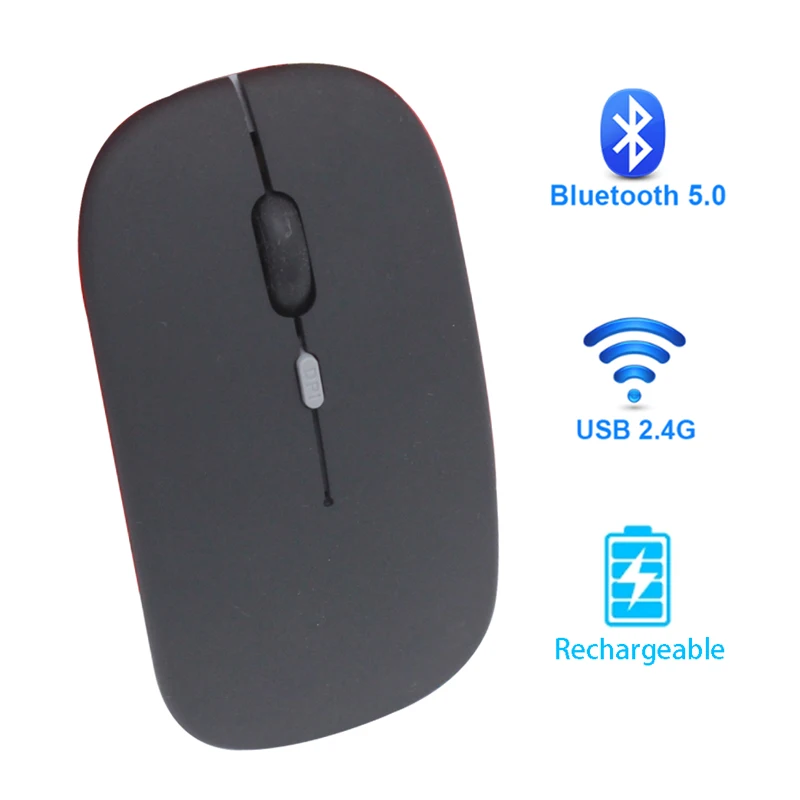 Mouse-ul fără fir Bluetooth Reîncărcabil Mouse de Calculator fără Fir De 2,4 GHz Adaptor USB Mouse USB Mouse-ul Home Office Pentru PC, Laptop 2