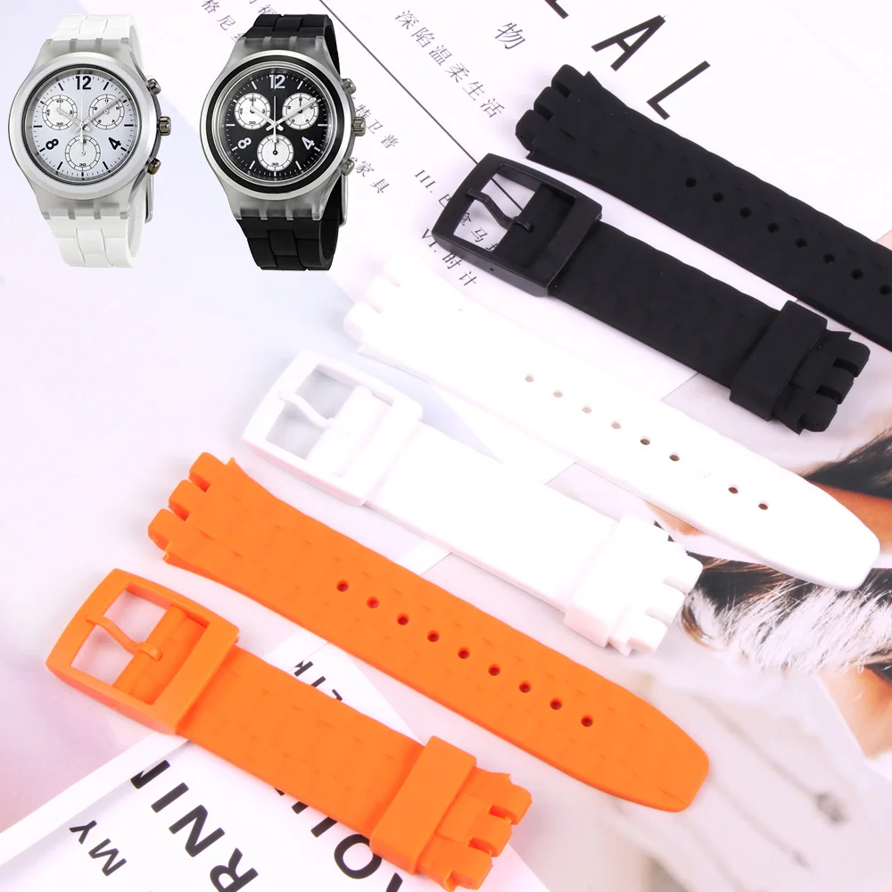 Negru alb portocaliu Scufundări 20mm*24mm Silicon Cauciuc Watchband Pentru Swatch Curea de Cauciuc curea de Ceas Curea pentru SUSN403 404 405 Instrumente 2