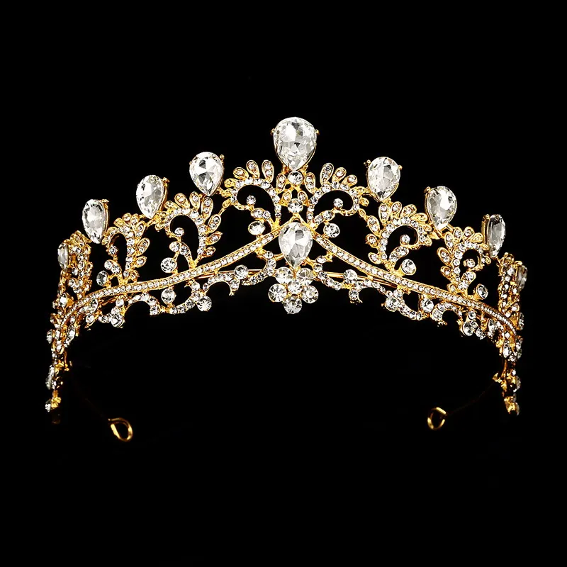 Negru Coroana nunta tiara bentita strasuri de Mireasa Accesorii de Par vintage coroane mireasa diademă concursuri de cap de păr bijuterii 2