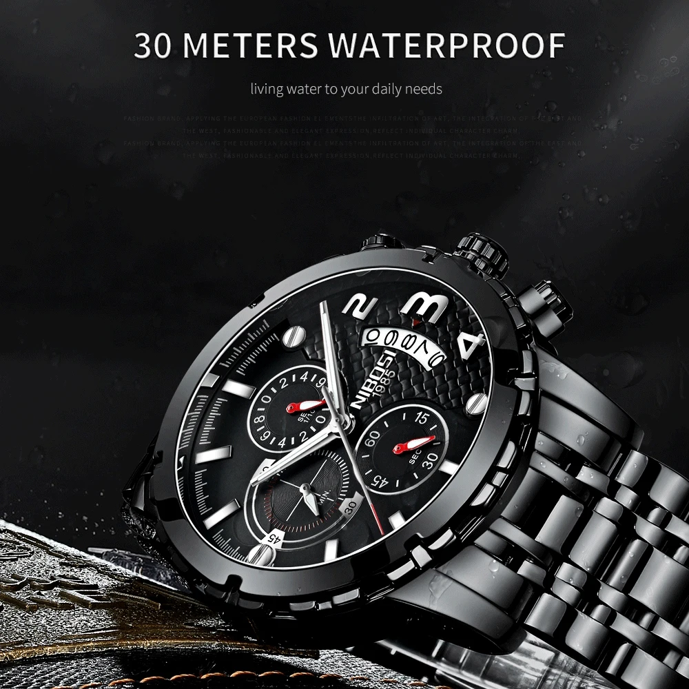 NIBOSI relogio ceas Sport barbati Ceasuri de Lux de top de brand Cuarț ceas de mână pentru bărbați Moda de Cauzalitate Cadran Mare Impermeabil Ceas de mână 2