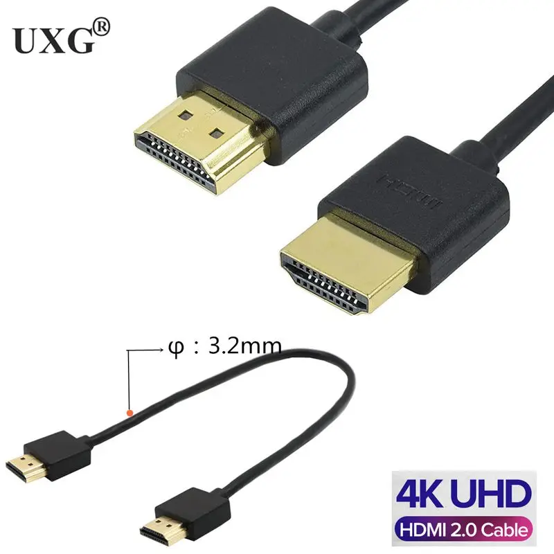 OD 3.0 mm Super Soft Compatibil HDMI 2.0 de sex Masculin Pentru Micro-HDMI și Mini-HDMI de sex masculin Cablu Subțire 2k Hd 4k @60hz Lumină-greutate Portabil 2