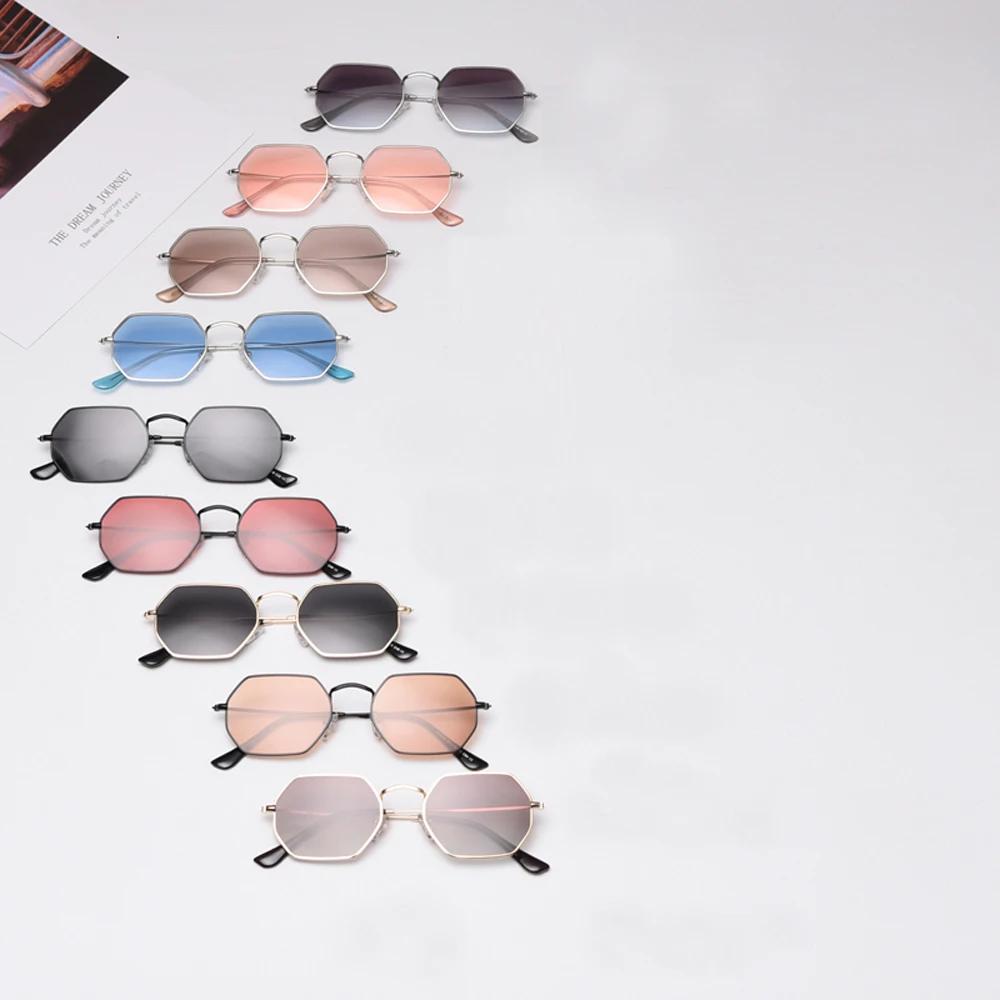 Peekaboo retro pătrat mic bărbați ochelari de soare polarizat cadru metalic de aur poligon octogonal ochelari de soare pentru femei 2021 uv400 2