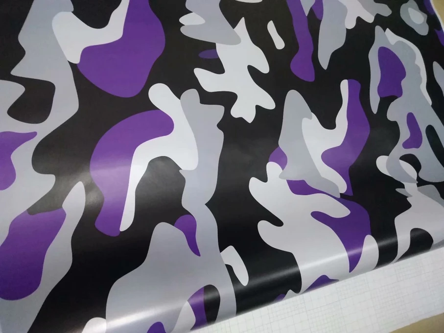 Premium negru violet alb de Camuflaj Folie de Vinil Folie Auto Folie Auto DIY Styling Autocolant Camo Masina Folie de Ambalaj Cu Aer de Presă 2