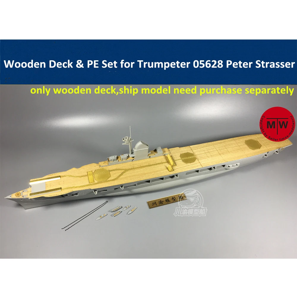 Scara 1/350 din Lemn Deck & PE Upgrade Set pentru Trompetist 05628 DM Peter Strasser Truse Model cu Lanț 2