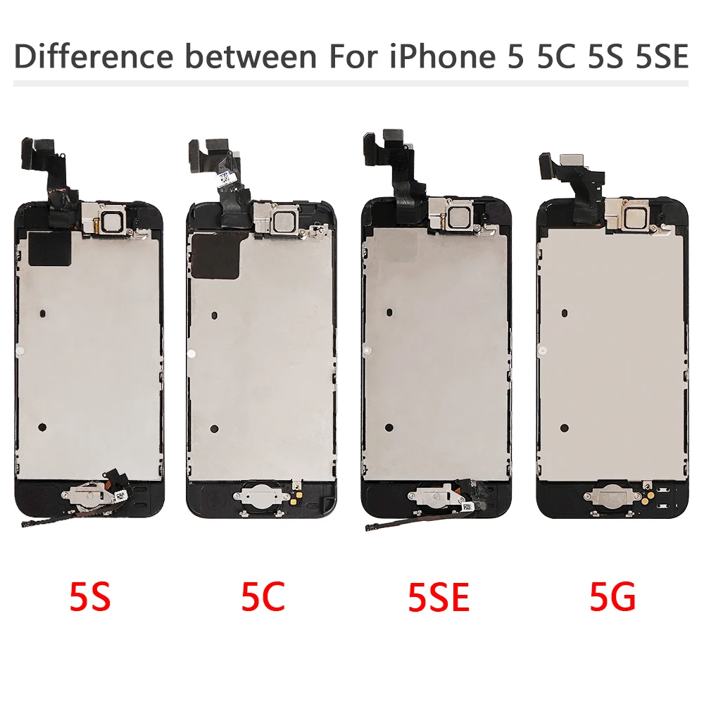 Sinbeda Pentru iPhone 5 5s se 5c Display LCD Touch Screen Digitizer Asamblare+Butonul Home +Camera Fata+Difuzor Ureche Ecran Complet 2