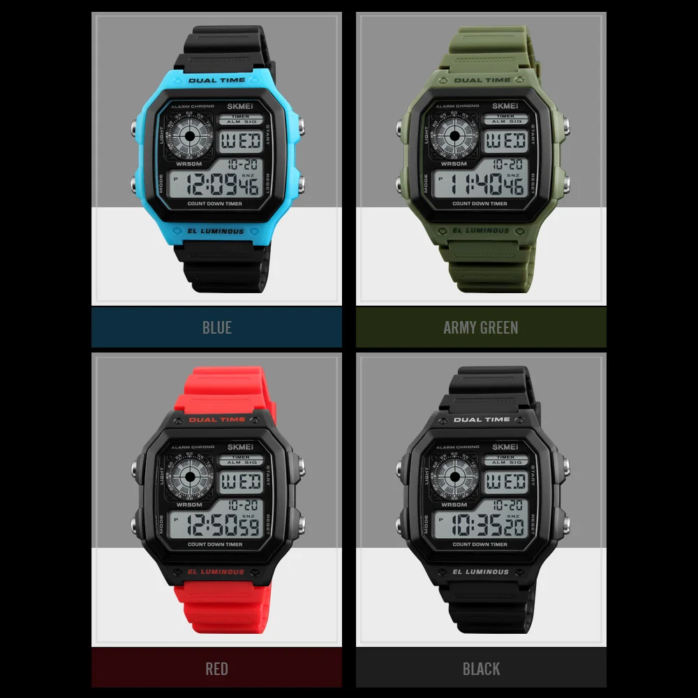 SKMEI Bărbați Sport Watch de Brand de Top de Lux Celebru Digital cu LED-uri Ceasuri de sex Masculin Ceasuri Militare Relojes Deportivos Ceasuri de mana 1299 2