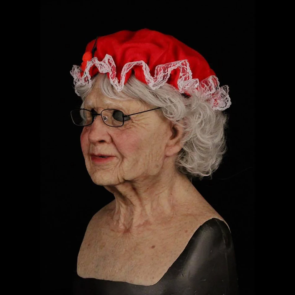 Snailify Doamna Crăciun Masca Femei În Vârstă De Crăciun Cu Măști De Păr Și Pălărie De Sex Feminin Costum De Mos Craciun Pentru Anul Nou 2