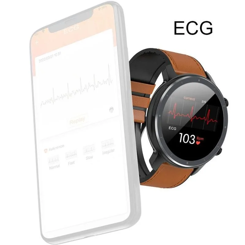 Sportiv Smart Watch Bărbați ECG Ritm Cardiac Ceas Sport Sânge Cronometru Rata Pedometru Inima Somn Monitor de Presiune de Înot 2
