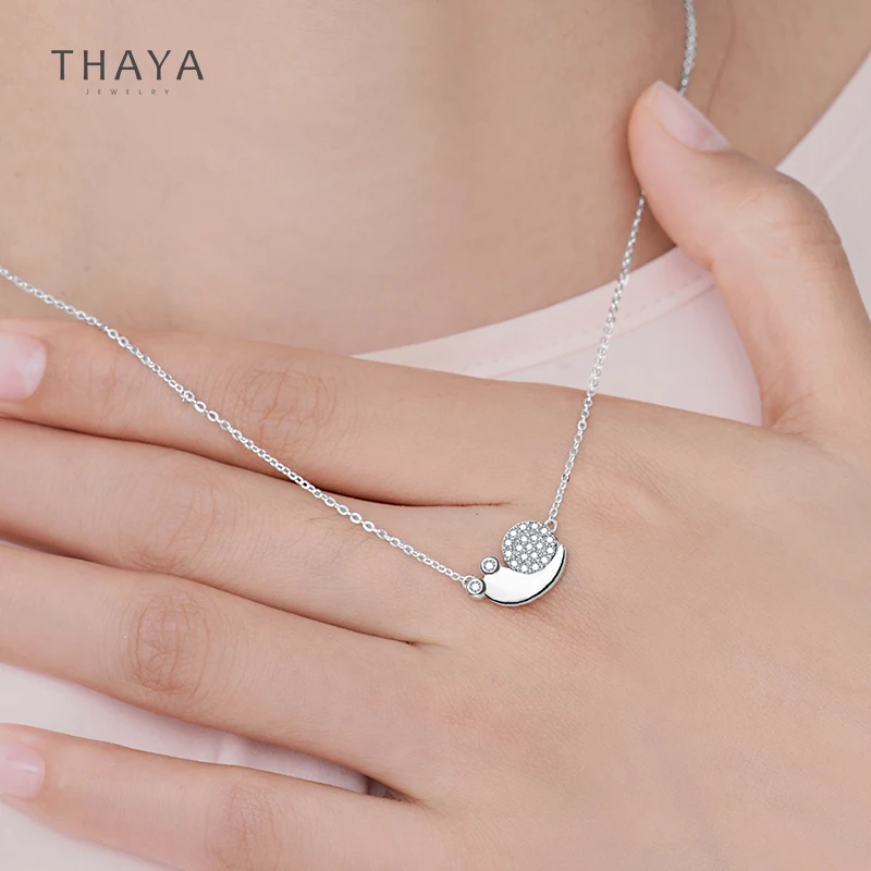 Thaya S925 Argint Design de Brand Melci Colier Placate cu Zircon Pandantiv Colier 45cm Lanț de Bijuterii Pentru Femei Elegante Bijuterii Fine 2