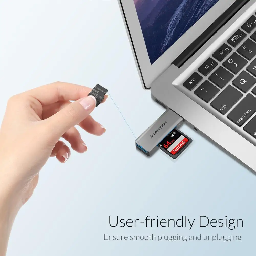 USB 3.0 SD/Micro SD Card Reader, USB de Tip Dual Adaptorul de Card de Memorie Compatibil MacBook Air si Pro, Surface Book, și Mai mult 2