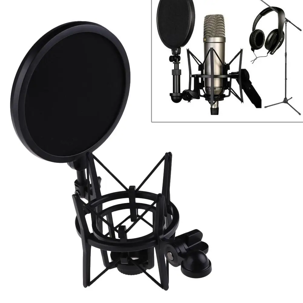 Vanpower Microfon Microfon Profesional Șoc Montare cu Pop Scut Filtru Ecran Oferi Maximum de Izolare la Vibrații Manipulare 2