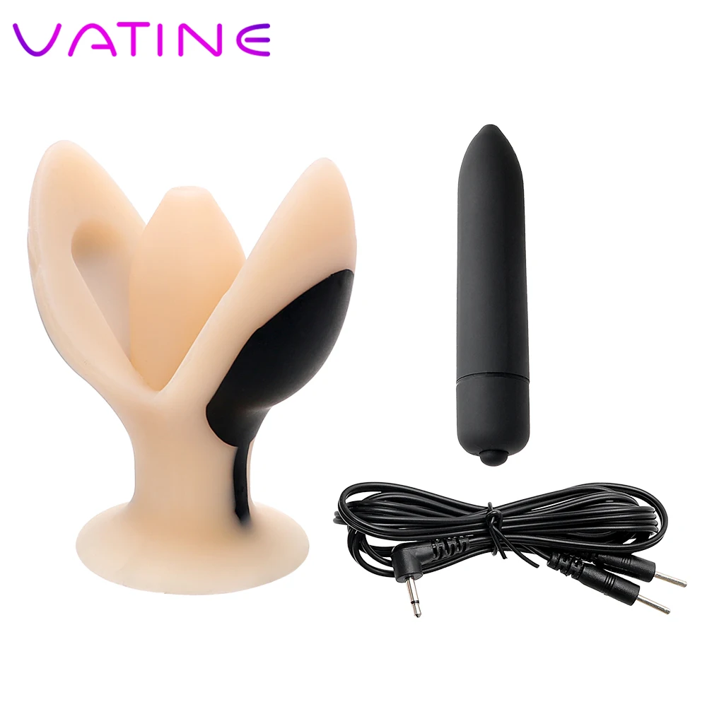 VATINE Silicon Anal Plug Vibrator Sex Produsele Jucării Sexuale pentru Femei Masaj de Prostata Șoc Electric de Deschidere Dop de Fund 2