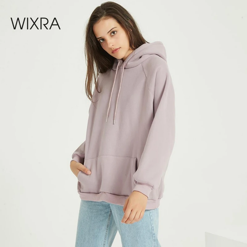 Wixra Femei Casual, Jachete Solid Clasic Cu Maneci Lungi Vrac Hanorace Bluze 2020 Iarnă Primăvară Bomboane Pulover De Culoare 2