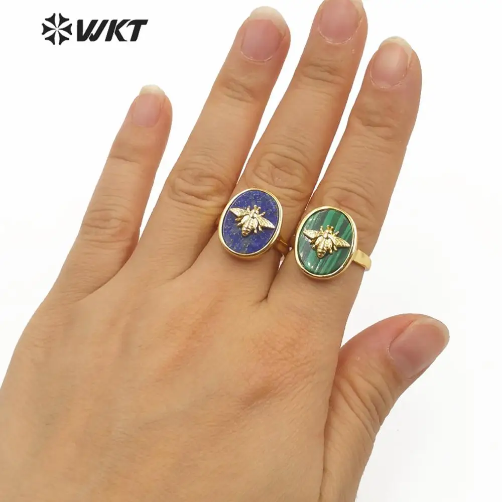 WT-R353 Ridicata la modă design nou mireasa naturale inel pentru femei de moda de aur rama decor piatra naturala farmec inel în ajusta 2